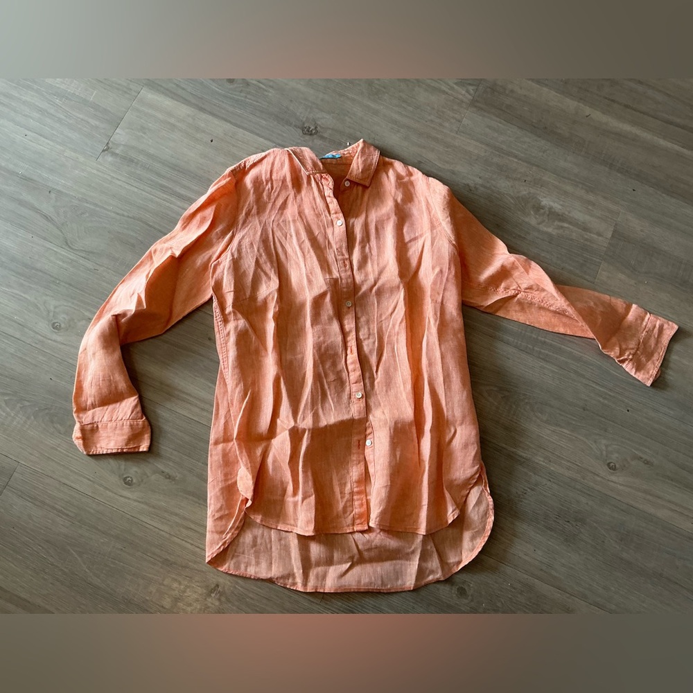 J.McLoughlin Orange Linen Button-Up Shirt
